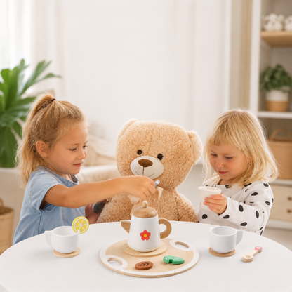 Little Teekie Wooden Tea Party Pretend Play Set