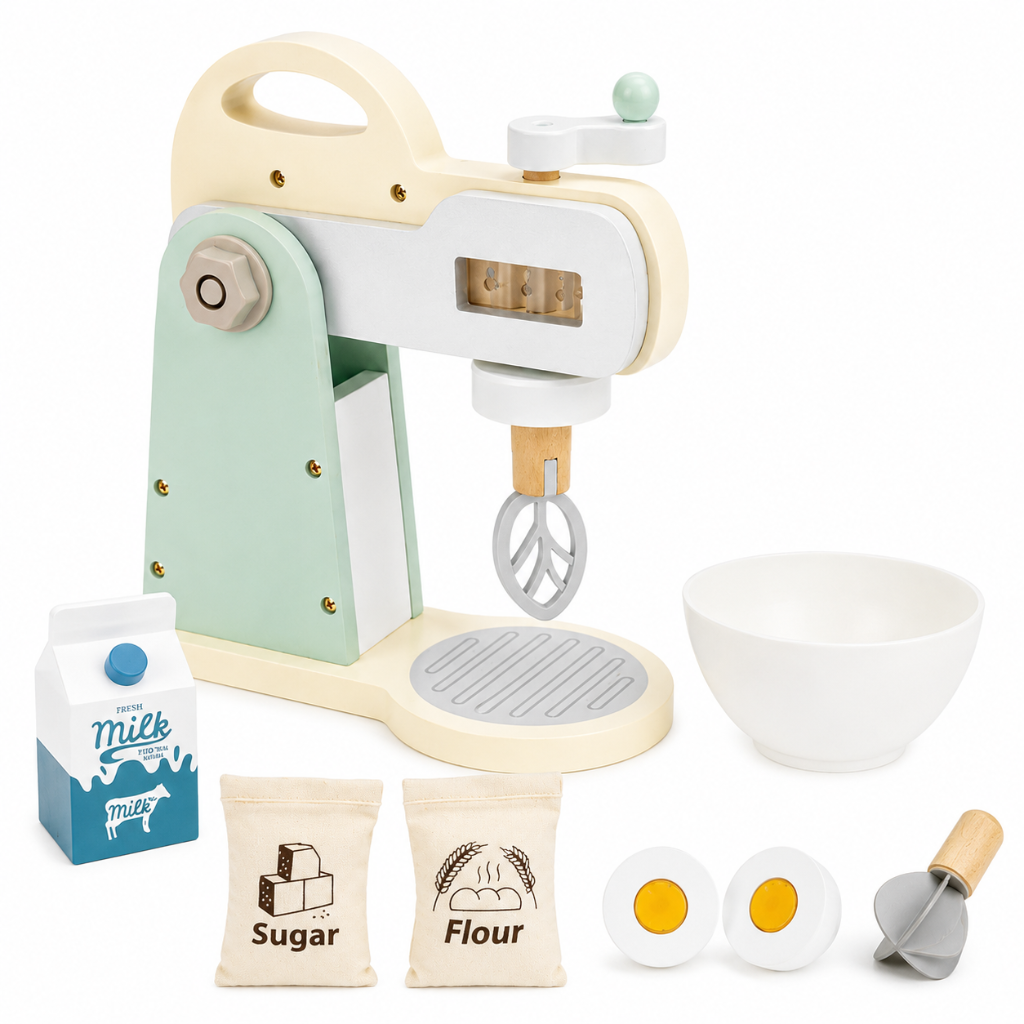 Little Teekie Wooden Mixer Kitchen Play Set