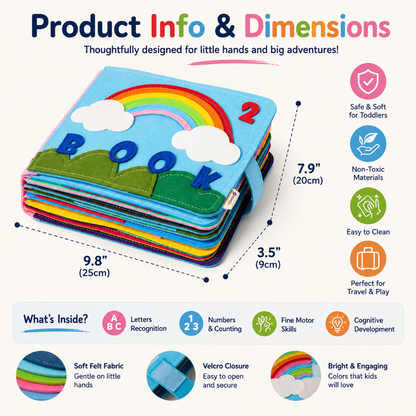 Interactive Montessori Felt Activity Story Book for Toddlers