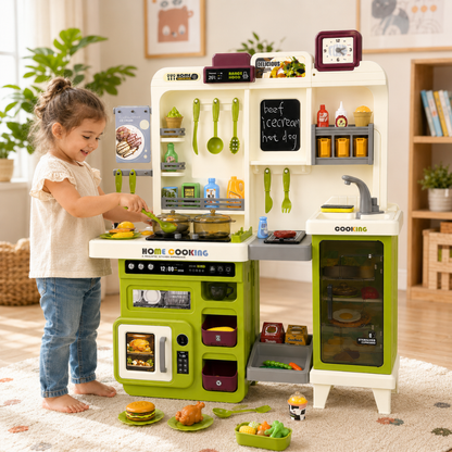 Kids Play Pretend Kitchen Set with Light Sound