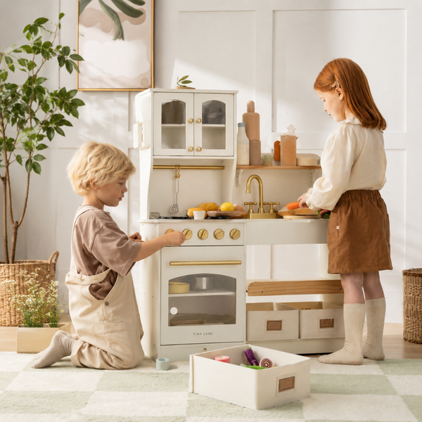 Montessori Wooden Play Kitchen with Storage