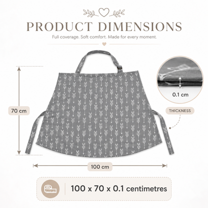 Little Teekie Cotton Nursing Cover with Built-In Burp Cloth