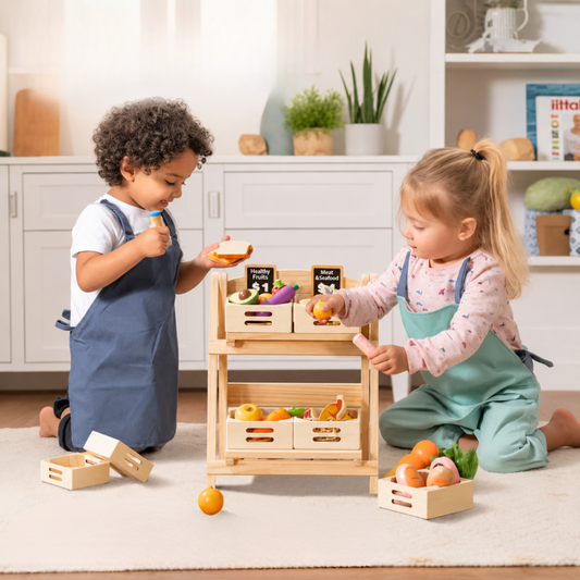 Little Teekie Wooden Play Food Storage Rack