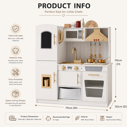 Little Teekie Luxury Wooden Play Kitchen & Fridge Set
