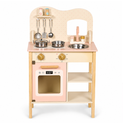 Little Teekie Wooden Play Kitchen Set with Sink and Oven