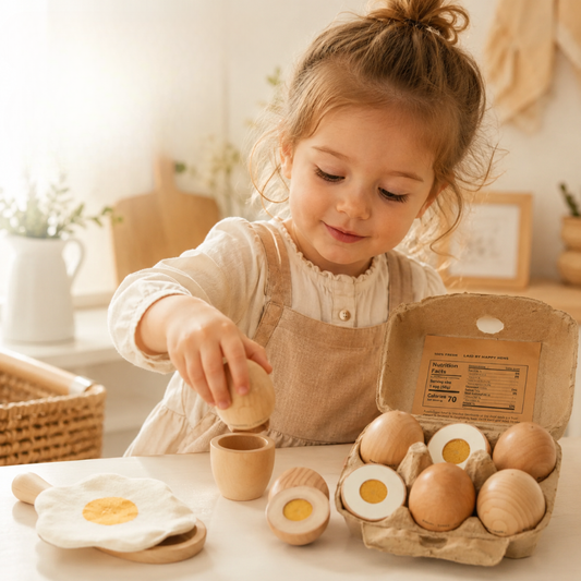 Little Teekie Wooden Egg Play Food Set