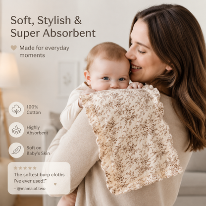Little Teekie Soft Baby Bib & Burp Cloth Set – 5 Pack