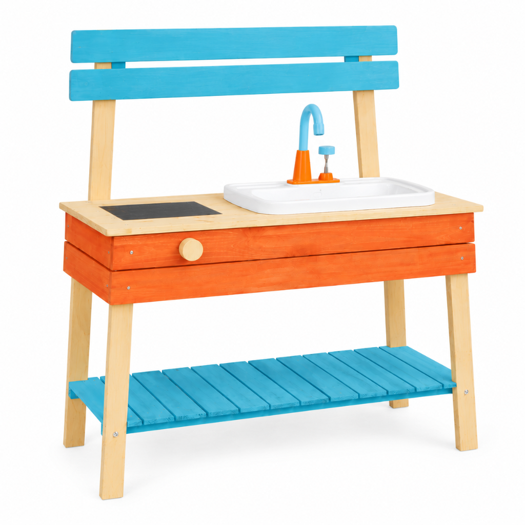 Little Teekie Wooden Outdoor Mud Kitchen Play Table