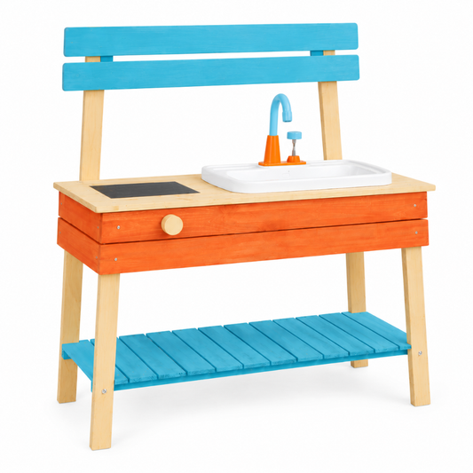 Little Teekie Wooden Outdoor Mud Kitchen Play Table