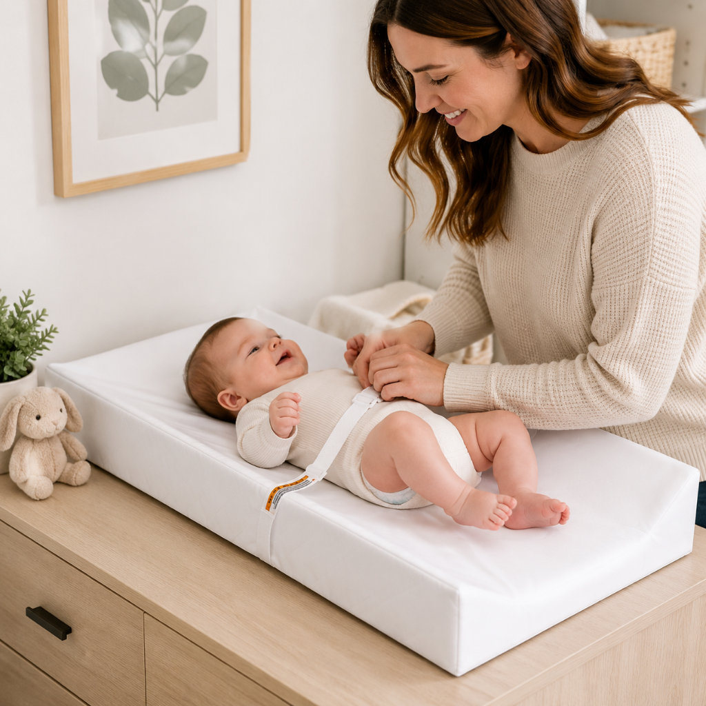 Little Teekie Foam Contoured Baby Changing Pad with Soft Cover
