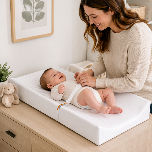 Little Teekie Foam Contoured Baby Changing Pad with Soft Cover