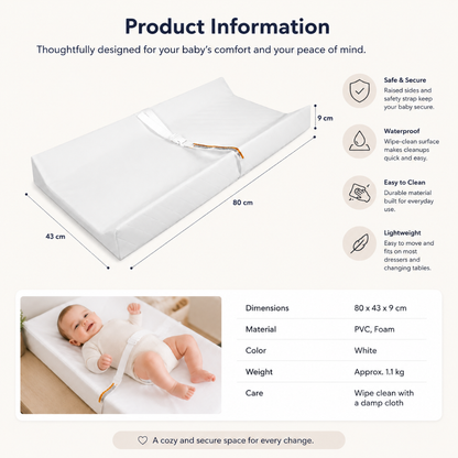 Little Teekie Foam Contoured Baby Changing Pad with Soft Cover