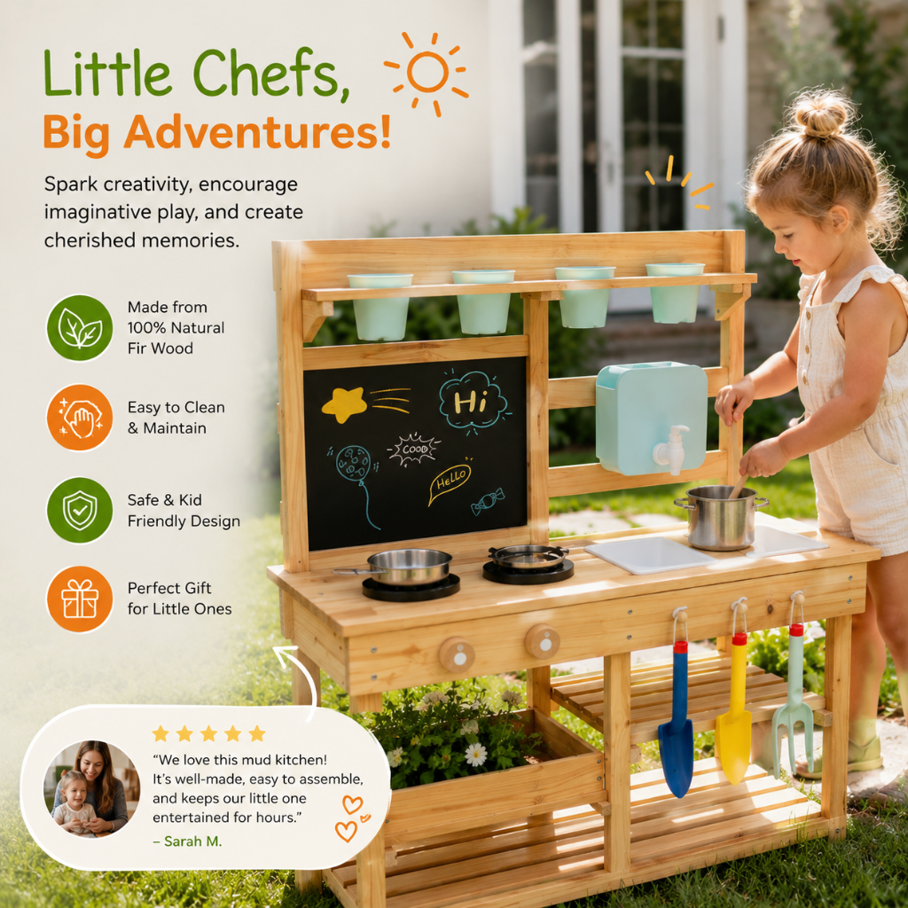 Little Teekie Kids Mud Kitchen with Sink