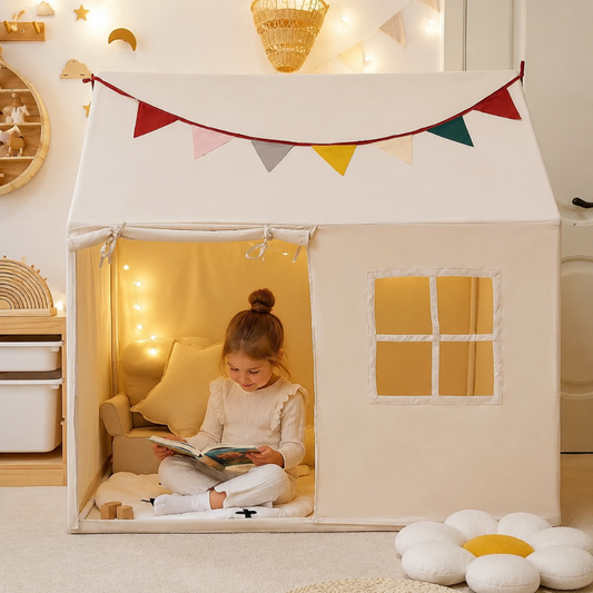 Little Teekie Kids Indoor Playhouse Tent with Pennant Banners