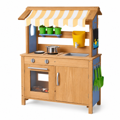 Little Teekie Wooden Outdoor Mud Kitchen Play Set