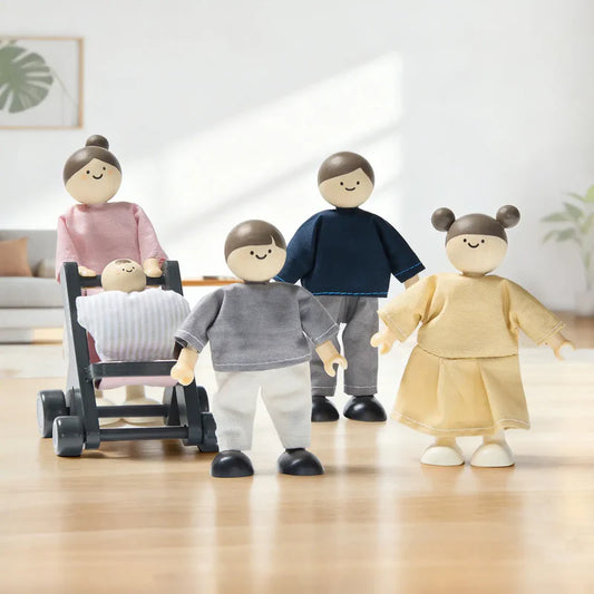 Little Teekie Wooden Family Doll Figures Playset