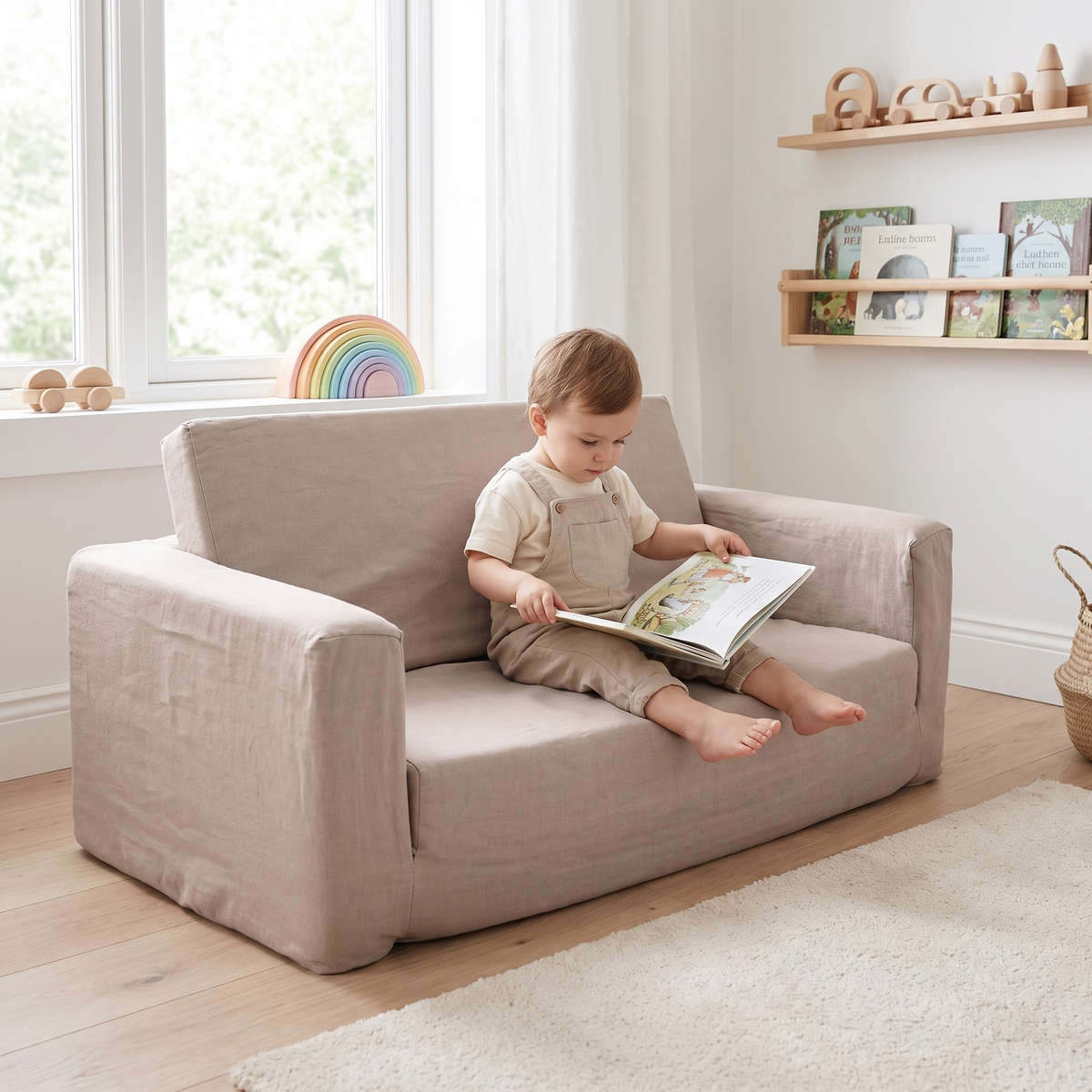 Close-up of the soft cover on the Cloud modular play couch