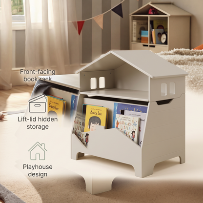 Pebble toy storage box styled in a bright child's bedroom