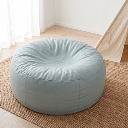 Little Teekie Kids Crash Pad Bean Bag Cover | Waterproof Vegan Leather 108cm – Tan – lifestyle hero