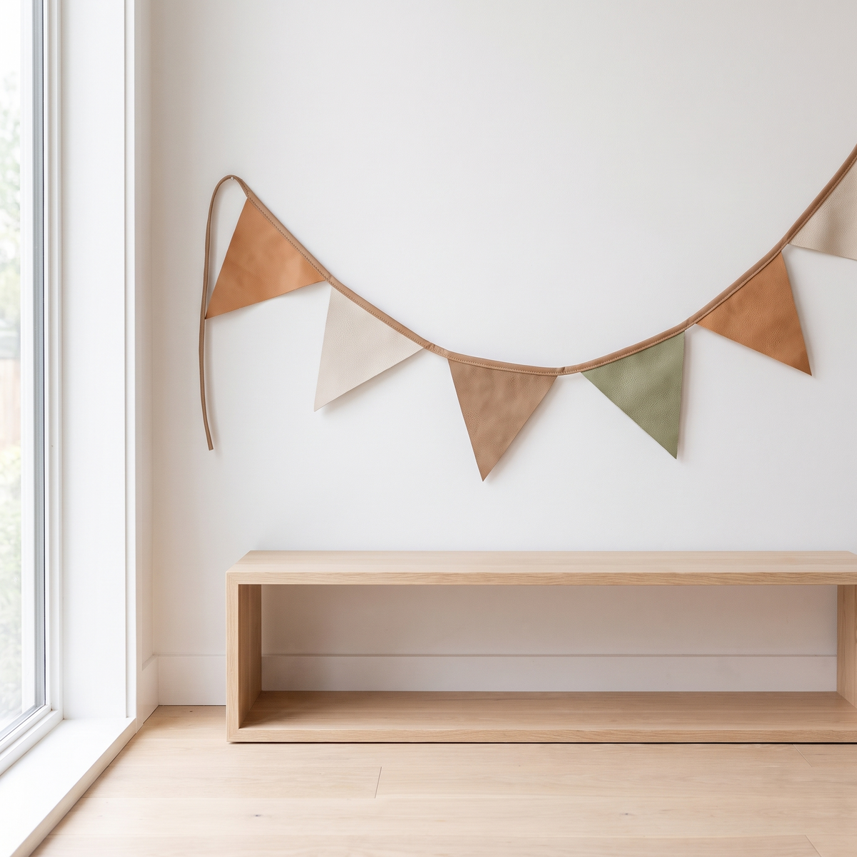 Little Teekie Fabric Bunting Garland | Play Tent Accessory 2.4m – Oat Gingham – lifestyle hero