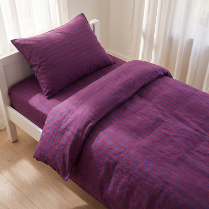 Little Teekie French Flax Linen Kids Quilt Cover | Single 140x210cm – Burnt Sienna – lifestyle hero