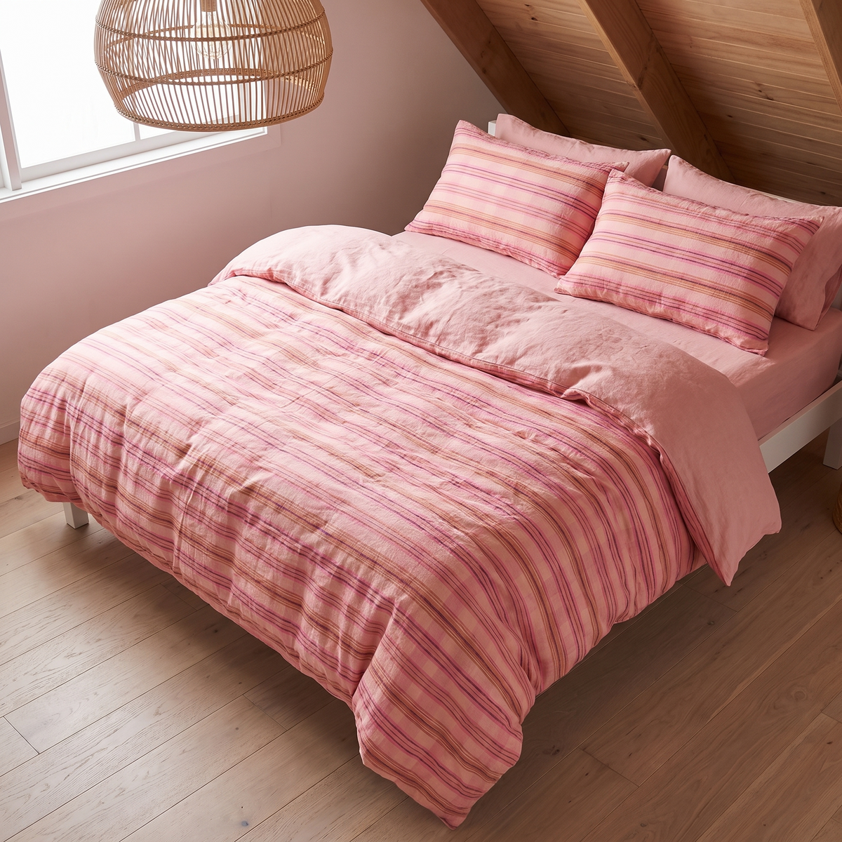 Little Teekie French Flax Linen Kids Quilt Cover | King Single/Double 180x210cm – Oat – lifestyle hero