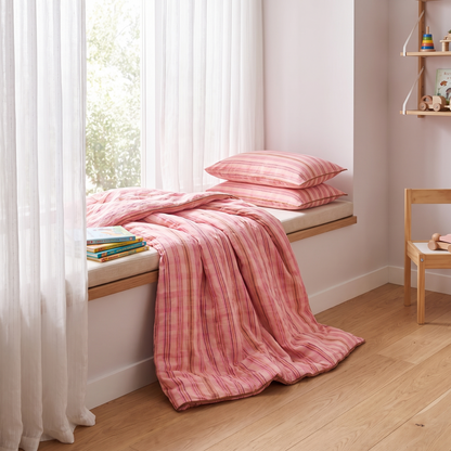 Little Teekie French Flax Linen Kids Quilt Cover | King Single/Double 180x210cm – Oat – styled in a kids' bedroom