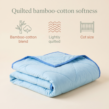 Little Teekie Quilted Bamboo Cotton Cot Bedspread | Cot Size – Sage – key features