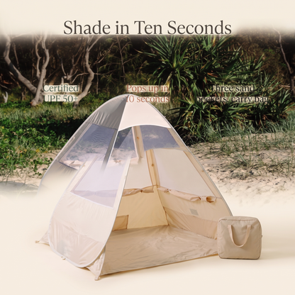 Little Teekie Pop-Up Baby Beach Tent | UPF 50+ with Mesh Sides & Sand Pockets – Sand – key features
