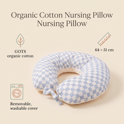 Little Teekie Organic Cotton Nursing Pillow | Feeding Support 64x51cm, Washable Cover – Waves – key features