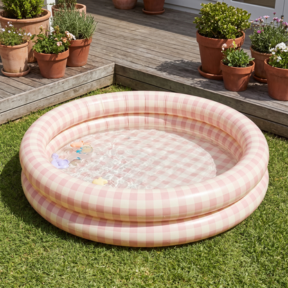Little Teekie Kids Inflatable Pool | Printed, Phthalate-Free PVC – Gingham – lifestyle hero