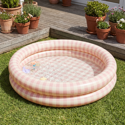 Little Teekie Kids Inflatable Pool | Printed, Phthalate-Free PVC – Gingham – lifestyle hero