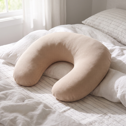 Little Teekie Compact Pregnancy Pillow | 2-in-1 Winged Support, 900g – Oat – lifestyle hero