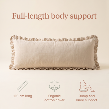Little Teekie Organic Cotton Pregnancy Pillow | I-Shape Full-Length 110cm – Oat – key features