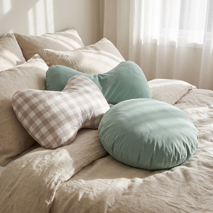 Little Teekie Pregnancy Pillow Set | Pregnancy Pillow, Knee Cushion & Splashproof Nursing Cover – Oat – lifestyle hero
