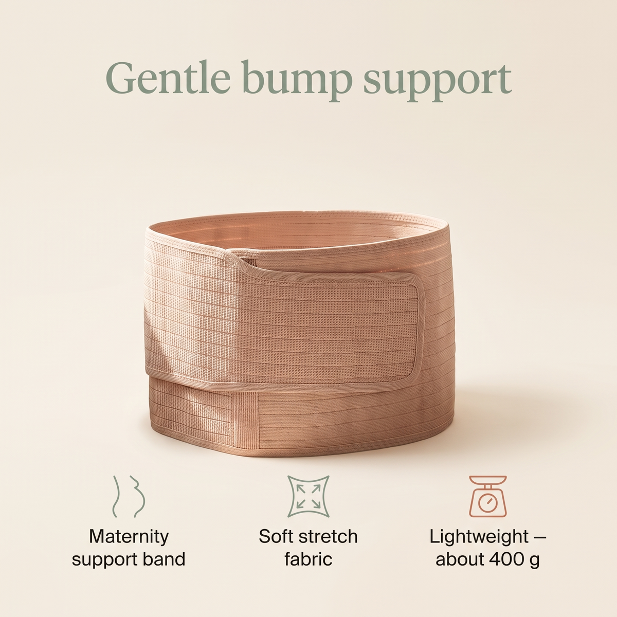 Little Teekie Belly Band | Soft Maternity Support Band – Nude – key features
