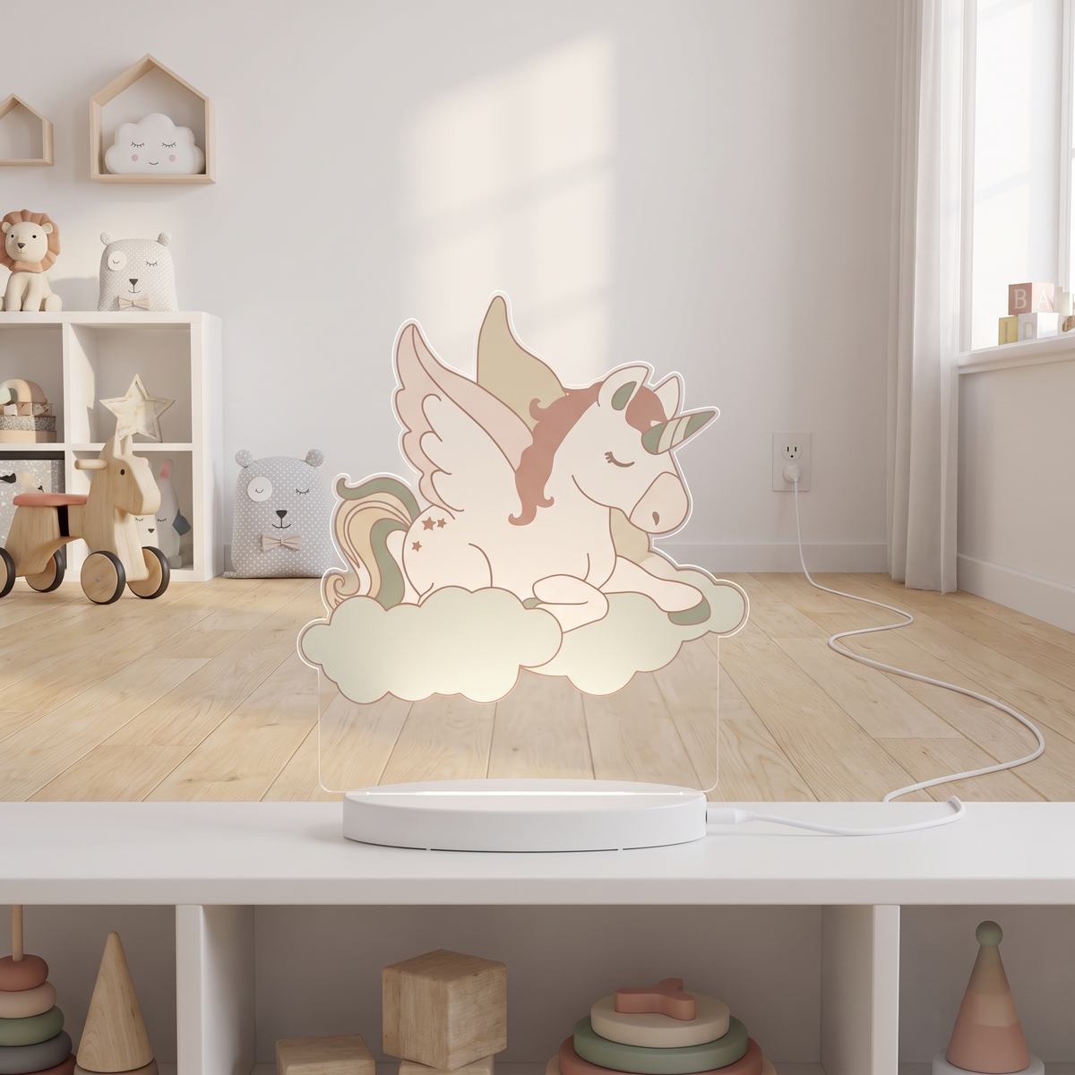 Little Teekie Plug-In LED Night Light | Unicorn Design, 13 Colours, USB – Colour Changing – lifestyle