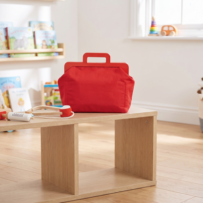 Little Teekie Wooden Doctor Kit | Fabric Bag, 9 Instruments, Gift Boxed – Red – styled in the home