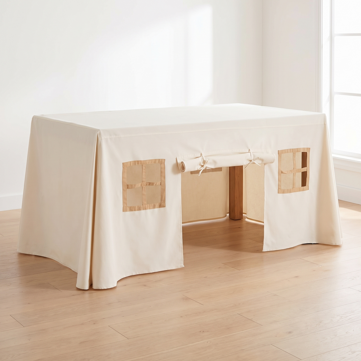 Little Teekie Table Play Tent | Fits Over Dining Tables, 290 x 230 cm – Natural – lifestyle