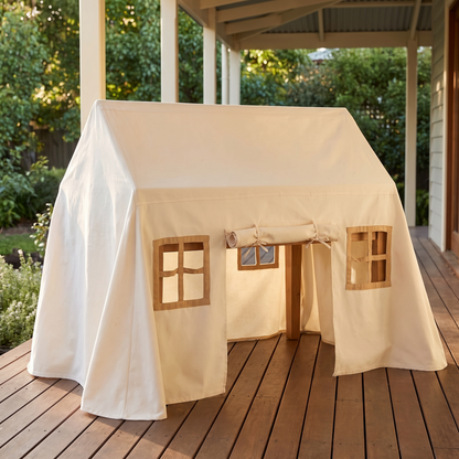 Little Teekie Table Play Tent | Fits Over Dining Tables, 290 x 230 cm – Natural – styled in the home