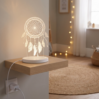 Little Teekie Plug-In LED Night Light | Dream Catcher Design, 24cm, USB – Colour Changing – lifestyle