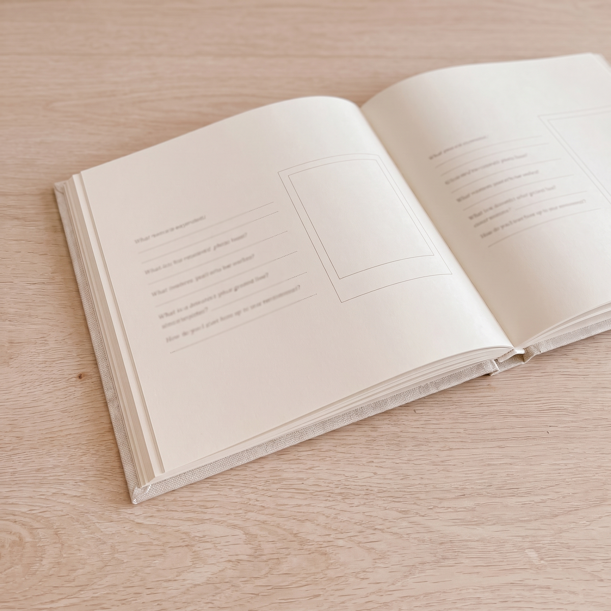 Little Teekie Baby Memory Book | Cloth Hardcover, Gold Foil, 98 Pages – Neutral Cloth – alternate angle