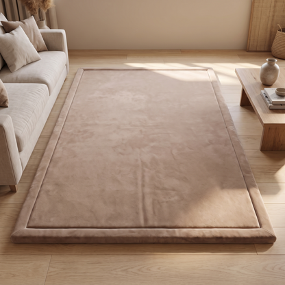 Little Teekie Thick Foam Family Play Rug | 30mm Velvet Top, Waterproof – Light Brown Coffee – styled in the home