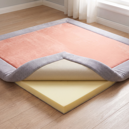 Little Teekie Velvet Memory Foam Play Mat | Anti-Slip Base, Machine Washable – Pebble Grey – alternate angle