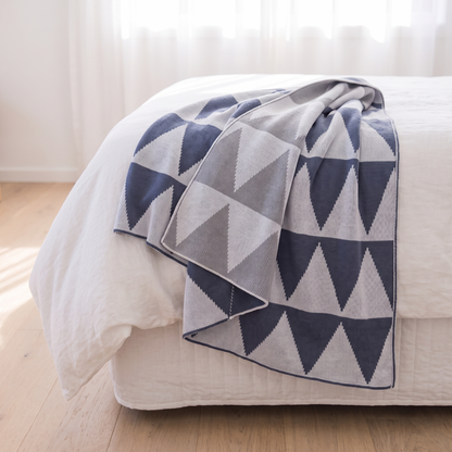 Little Teekie Personalised Single Bed Blanket | Knitted Name, 220 x 165cm Cotton – alternate angle