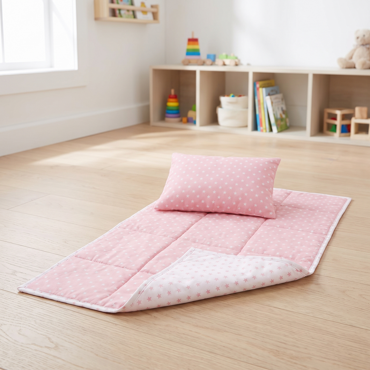 Little Teekie Reversible Doll Bedding Set | Quilt and Pillow, Fits 40cm Dolls – lifestyle