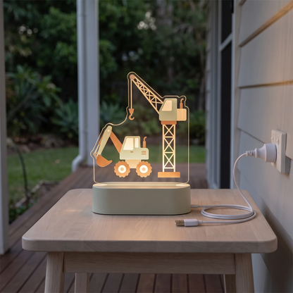 Little Teekie Plug-In LED Night Light | Construction Design, 13 Colours, USB – Colour Changing – lifestyle