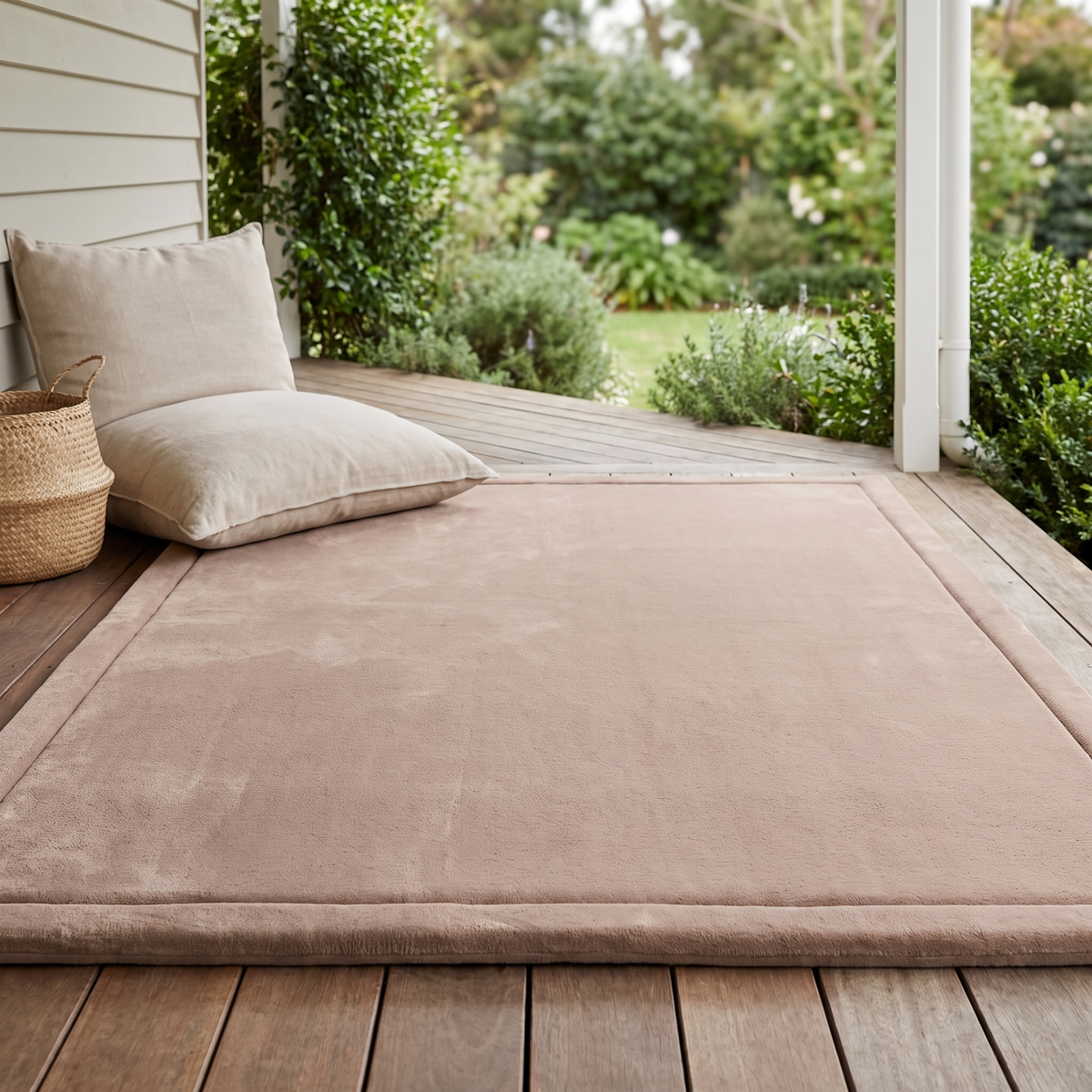 Little Teekie Thick Foam Family Play Rug | 30mm Velvet Top, Waterproof – Light Brown Coffee – lifestyle