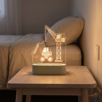Little Teekie Plug-In LED Night Light | Construction Design, 13 Colours, USB – Colour Changing – styled in the home