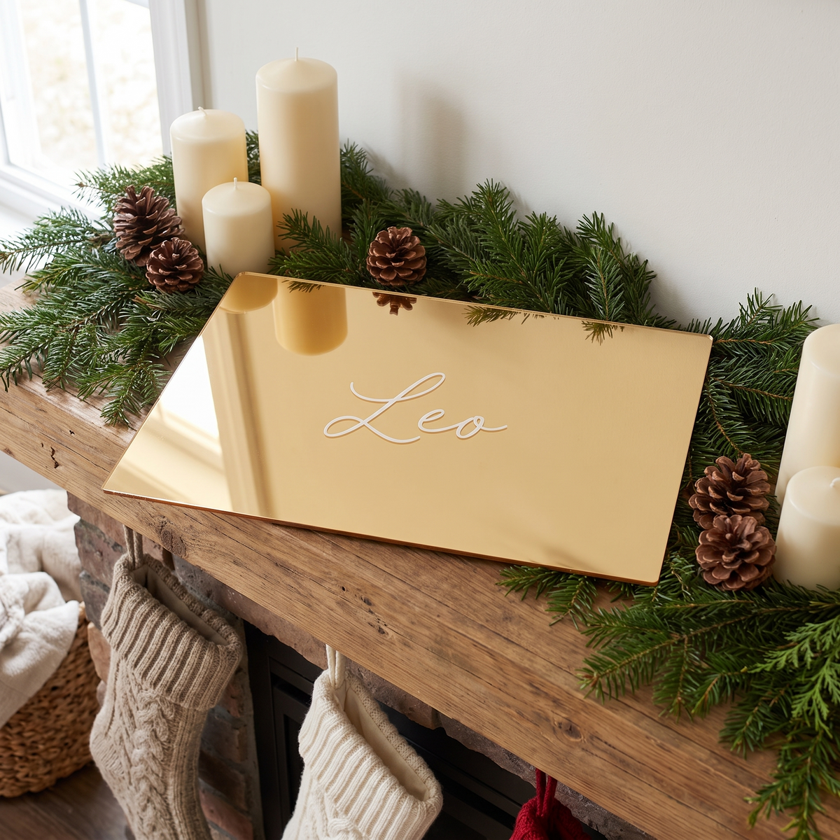 Little Teekie Personalised Santa Treat Board | Engraved Name, Acrylic 40x30cm – Choose Your Colour – lifestyle